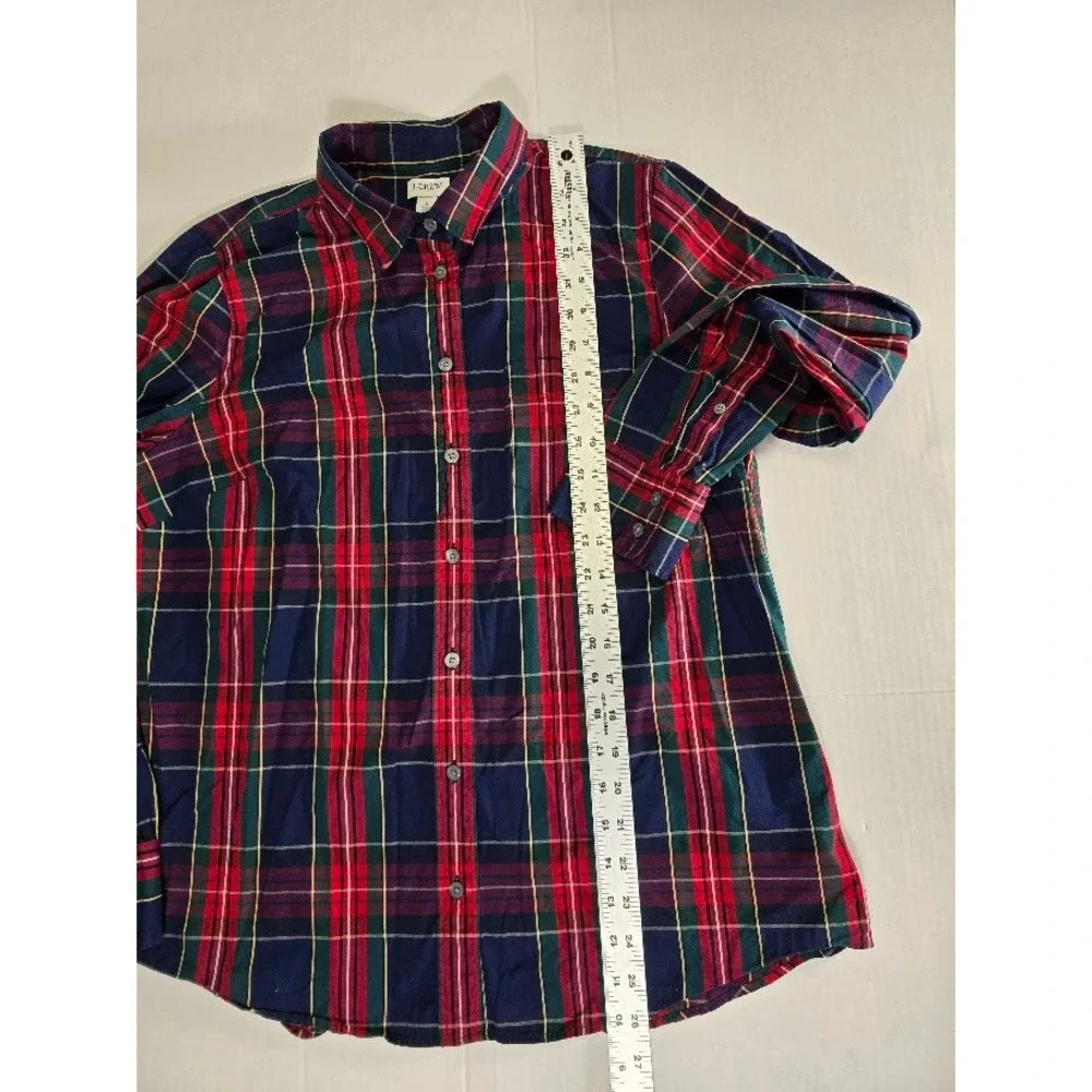 J. Crew Men's Large Plaid Button Down Shirt Long Sleeve Red Green Blue‎ Casual